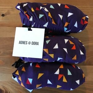 A & D leggings purple triangle  pattern